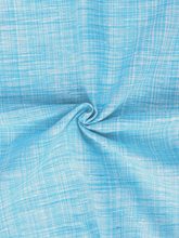 Sky Blue Traditional Pattern Cotton Khadi Fabric